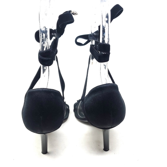 Rene Caovilla Black Velvet Stiletto Sandal Heels - Picture 4 of 11